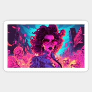 Synthwave Day Of The Dead Sticker